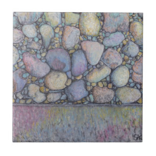 Azulejo Rock del río Pastel y guijarros