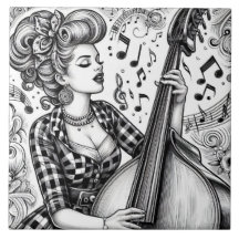 Rockabilly Retro Glam Rock Punk Blanco y Negro