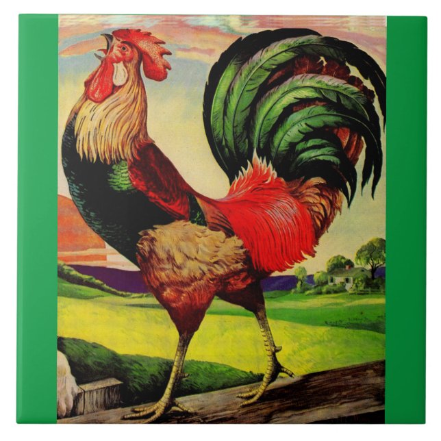 Azulejo Rocky, el bonito gallo (Frente)