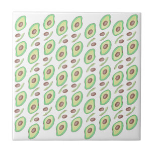 Azulejo Rodajas de huesos de aguacate Patrón dibujado a ma