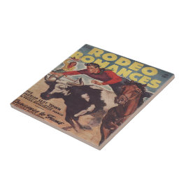 Azulejo Rodeo occidental de Cowboy Steer luchando contra r