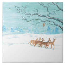 Azulejo Roe Deer en invierno