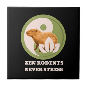 Azulejo Roedores Zen Nunca Estrés Humor de Capybara