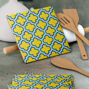 Azulejo Rojo azul amarillo y bebé, Entramado, Quatrefoil