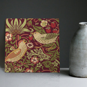 Azulejo Rojo Borgoña William Morris Strawberry Thief
