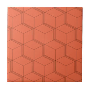 Azulejo Rojo, dinámico, retro, moderno patrón de línea 