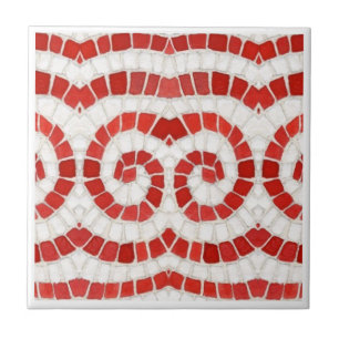 Azulejo ROJO IONIC MOSAIC 4.25" Tile cerámico cuadrado