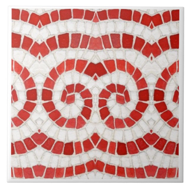 Azulejo ROJO IONIC MOSAIC 6" Tile cerámico cuadrado (Frente)