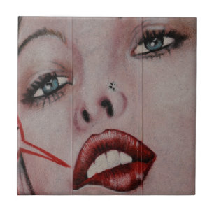 Azulejo Rojo labios