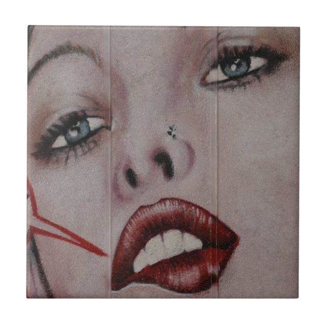Azulejo Rojo labios (Frente)