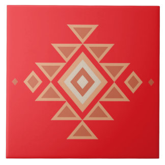 Azulejo Rojo Nativo del Sudoeste y Naranja Desierto