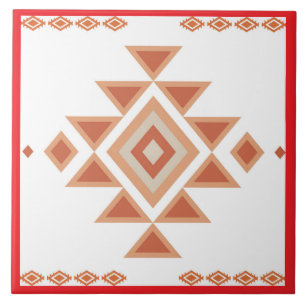 Azulejo Rojo Nativo del Suroeste y Naranja Desierto