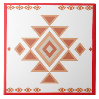Azulejo Rojo Nativo del Suroeste y Naranja Desierto