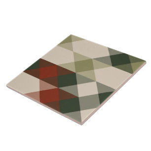 Azulejo rojo verde y geométrico beige