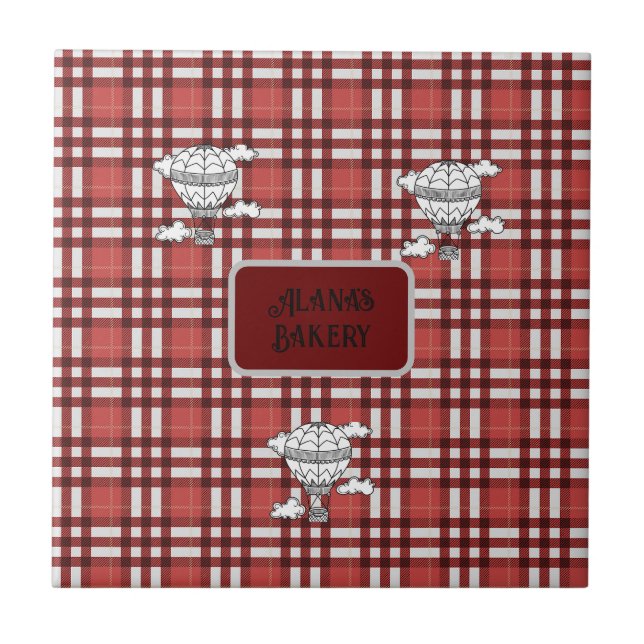 Azulejo Rojo y blanco (Frente)