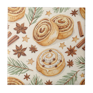 Azulejo Rollos de Canela y Especias - Repostería Navideña