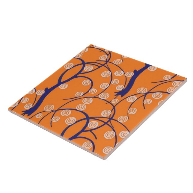 Azulejo Rollos de fondo de fondo retro de árboles (Lado)