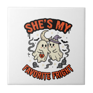 Azulejo Romance Humor Fantasma de Halloween