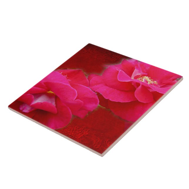 Azulejo Romance y rosas rojas (Lado)