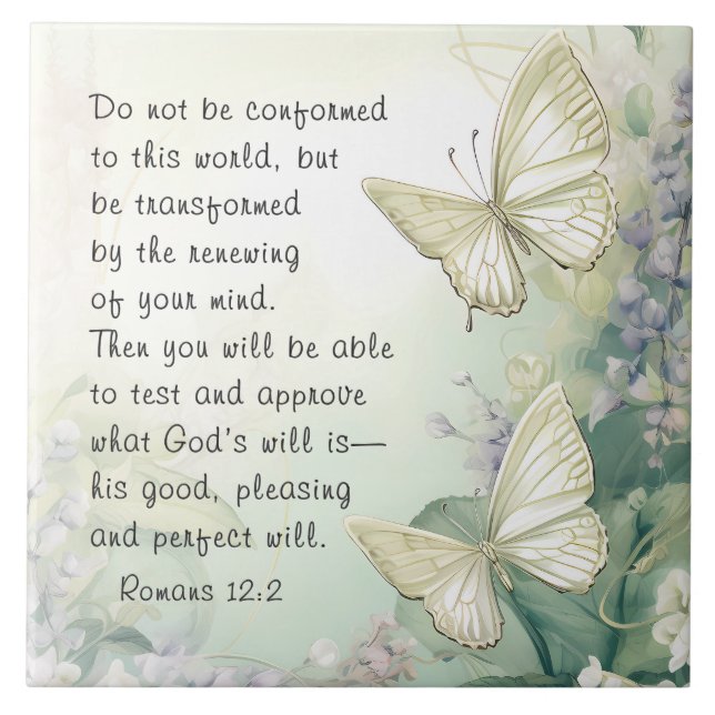 Azulejo Romanos 12:2 No se ajustan a esta Biblia Mundial (Frente)