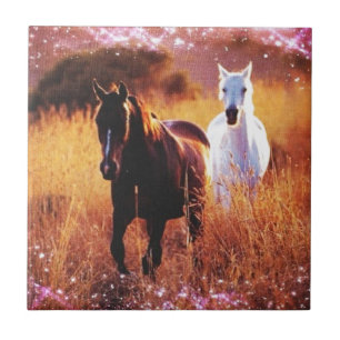 Azulejo Romántico Sunset Western País Galloping Hornos