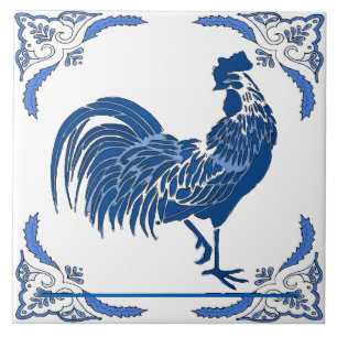 Azulejo Rooster, Holandés Delft Look