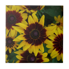 Azulejo Ropa de flores amarillas marrones