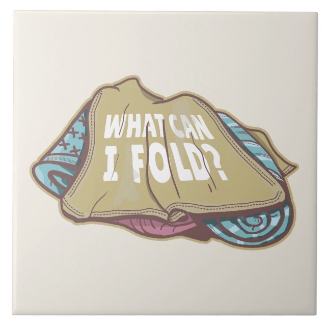 Azulejo Ropa plegable, día de lavandería (Frente)