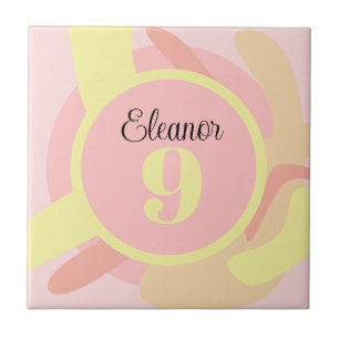 Azulejo Rosa Amarillo Crema Moderno Personalizado Verano
