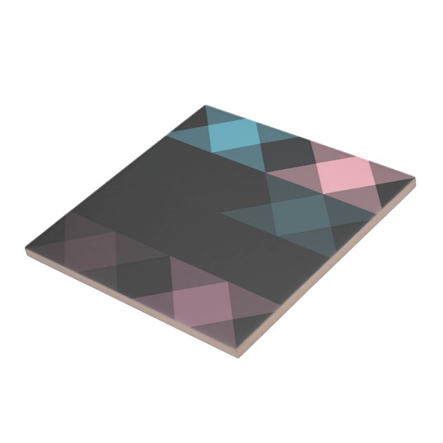 Azulejo rosa azul y geométrico gris (Lado)