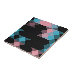 Azulejo rosa azul y geométrico negro