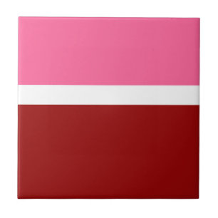 Azulejo Rosa Blanco Granate Rojo Bloque de Color