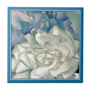 Azulejo Rosa blanco y Larkspur del atontamiento Georgia