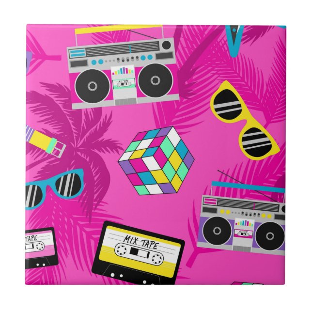 Azulejo Rosa bonito 80s (Frente)