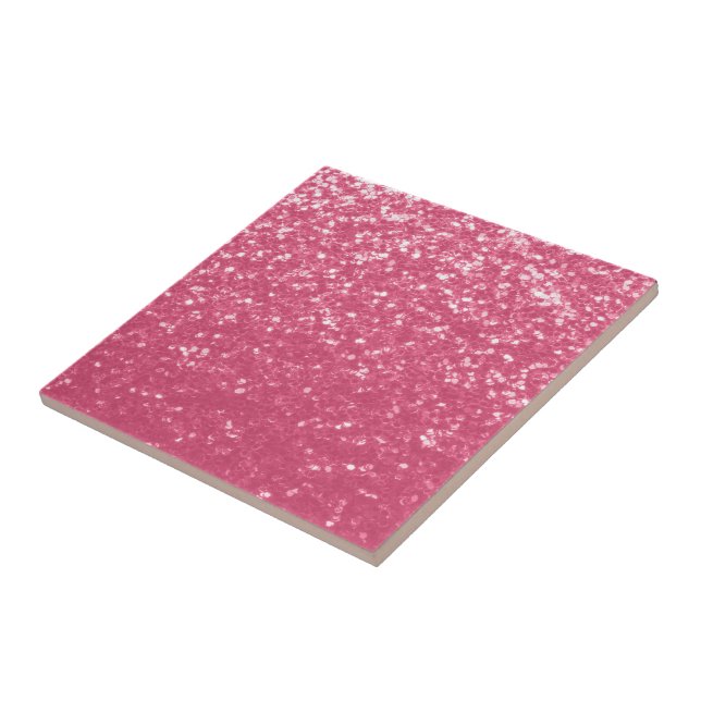 Azulejo Rosa claro rosa falso brillo purpurina (Lado)