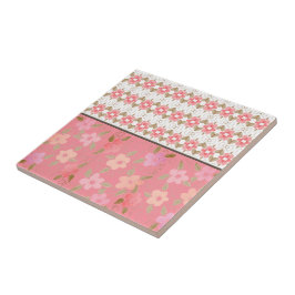 Azulejo Rosa Con Flor De Peach
