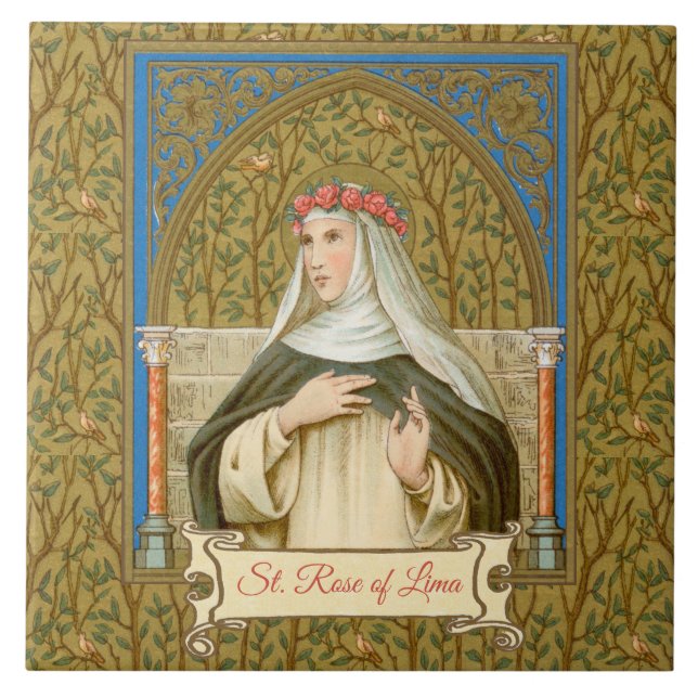 Azulejo Rosa de Lima (BK 020) (Frente)
