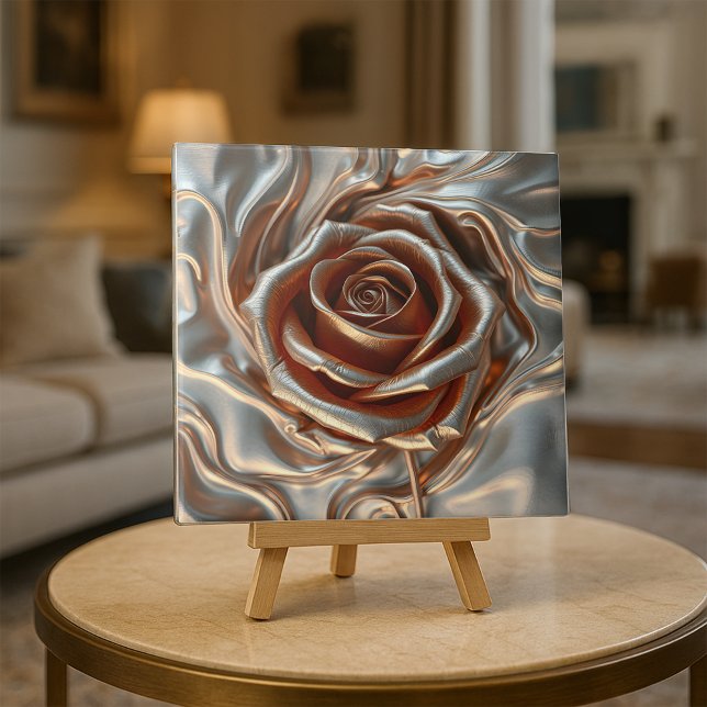Azulejo Rosa de oro plateado de cobre metálico y líquido f (Subido por el creador)