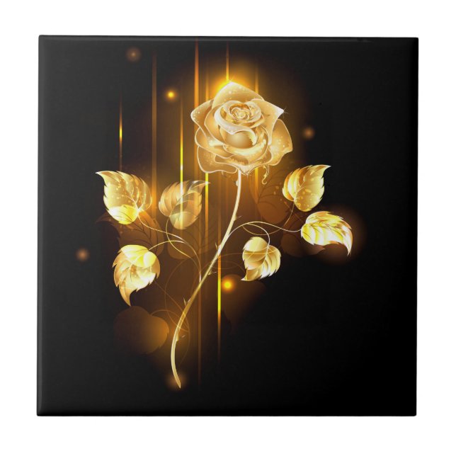 Azulejo Rosa dorada ( rosa de oro ) (Frente)