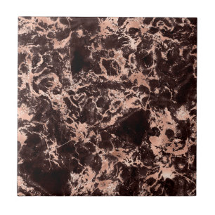 Azulejo Rosa Dorado Mármol Negro Moderno Chic Elegante