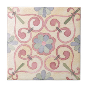 Azulejo Rosa floral mallorquina española italiana