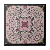 Rosa Gold Faux Marble Mandala
