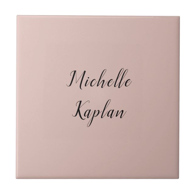 Azulejo Rosa Gold Modern Professional Nombre exclusivo (Frente)