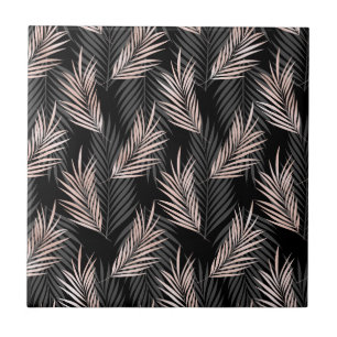 Azulejo Rosa Hoja de Palma Dorada Natural Tropical Caribe