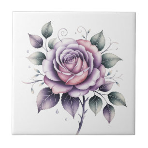 Azulejo Rosa lavanda hermosa acuarela elegante moderna