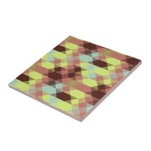 Azulejo rosa, lima, amarillo y geométrico de grano de café
