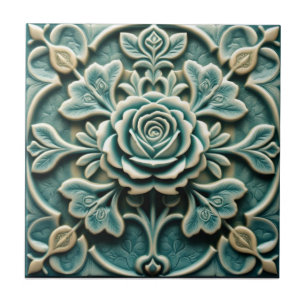Azulejo Rosa Mackintosh Repro Arte en Falso Relieve