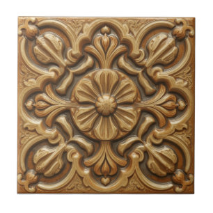 Azulejo Rosa Mackintosh Repro Arte en Falso Relieve