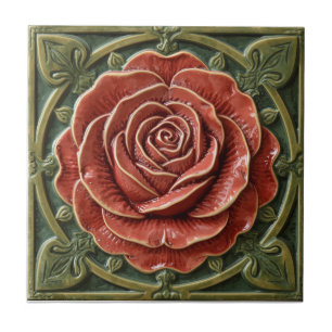 Azulejo Rosa Mackintosh Repro Arte en Falso Relieve Artes 