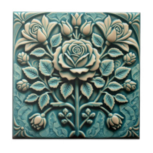 Azulejo Rosa Mackintosh Repro Arte en Falso Relieve Arts &